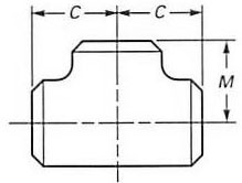 ASME B16.9 που μειώνει το γράμμα Τ